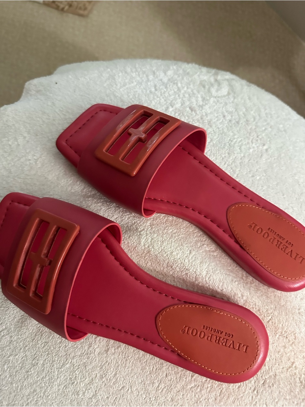 Liverpool Los Angeles Coral Slide Sandals with Logo Accent